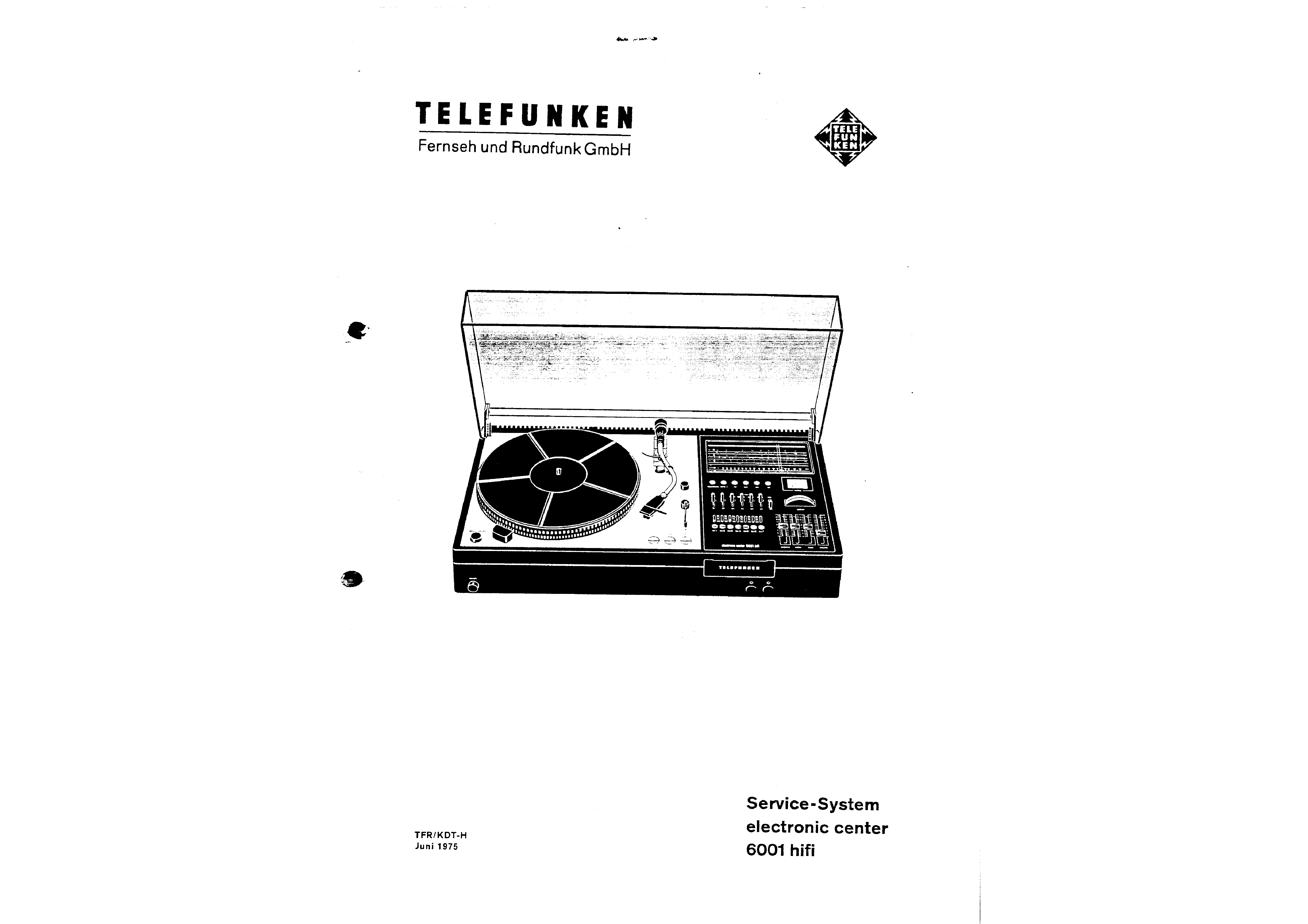 Service Manual-Anleitung für Telefunken Electronic Center 6001 