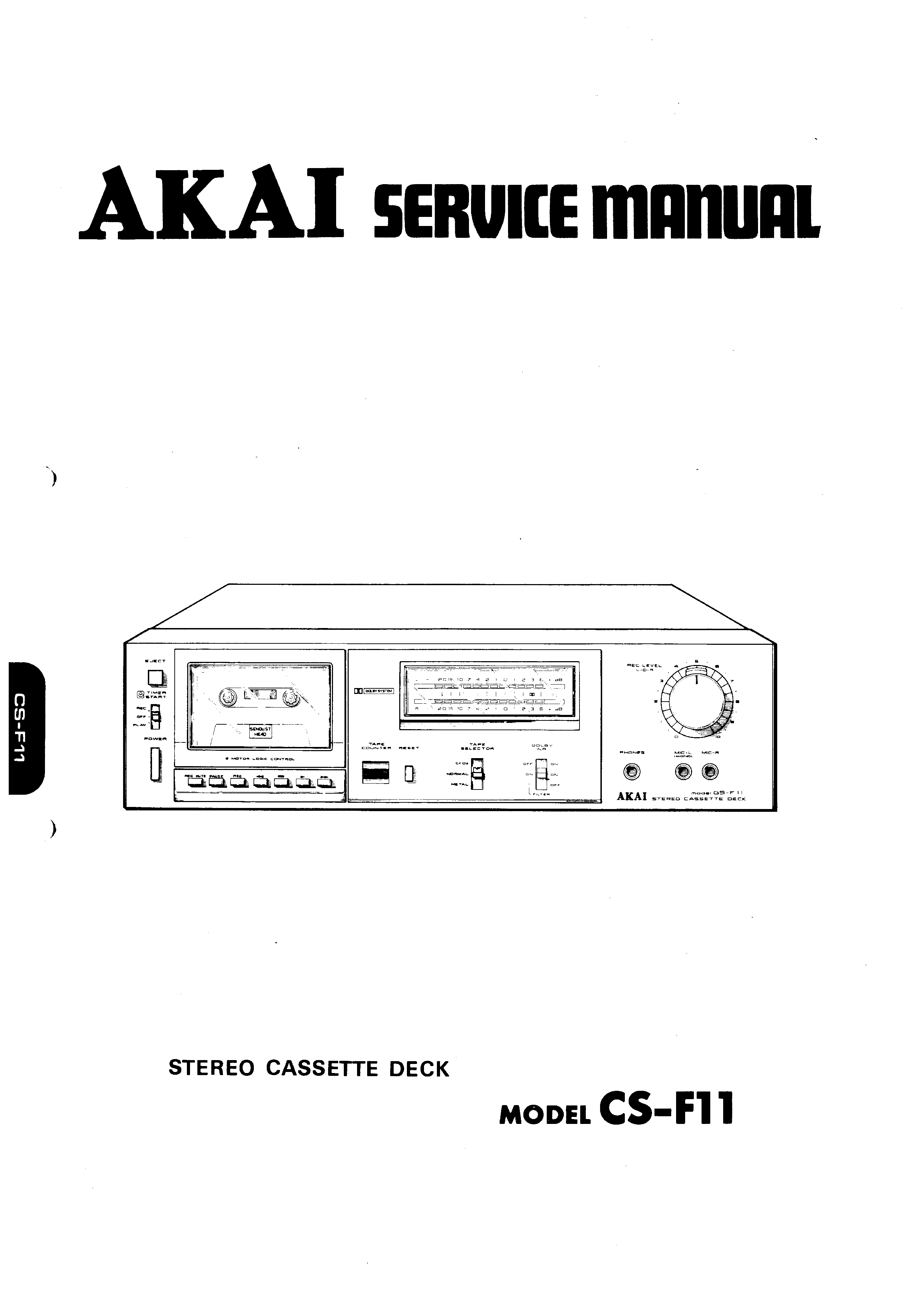 ORIGINALI Service Manual Schema Elettrico AKAI cs-f11 