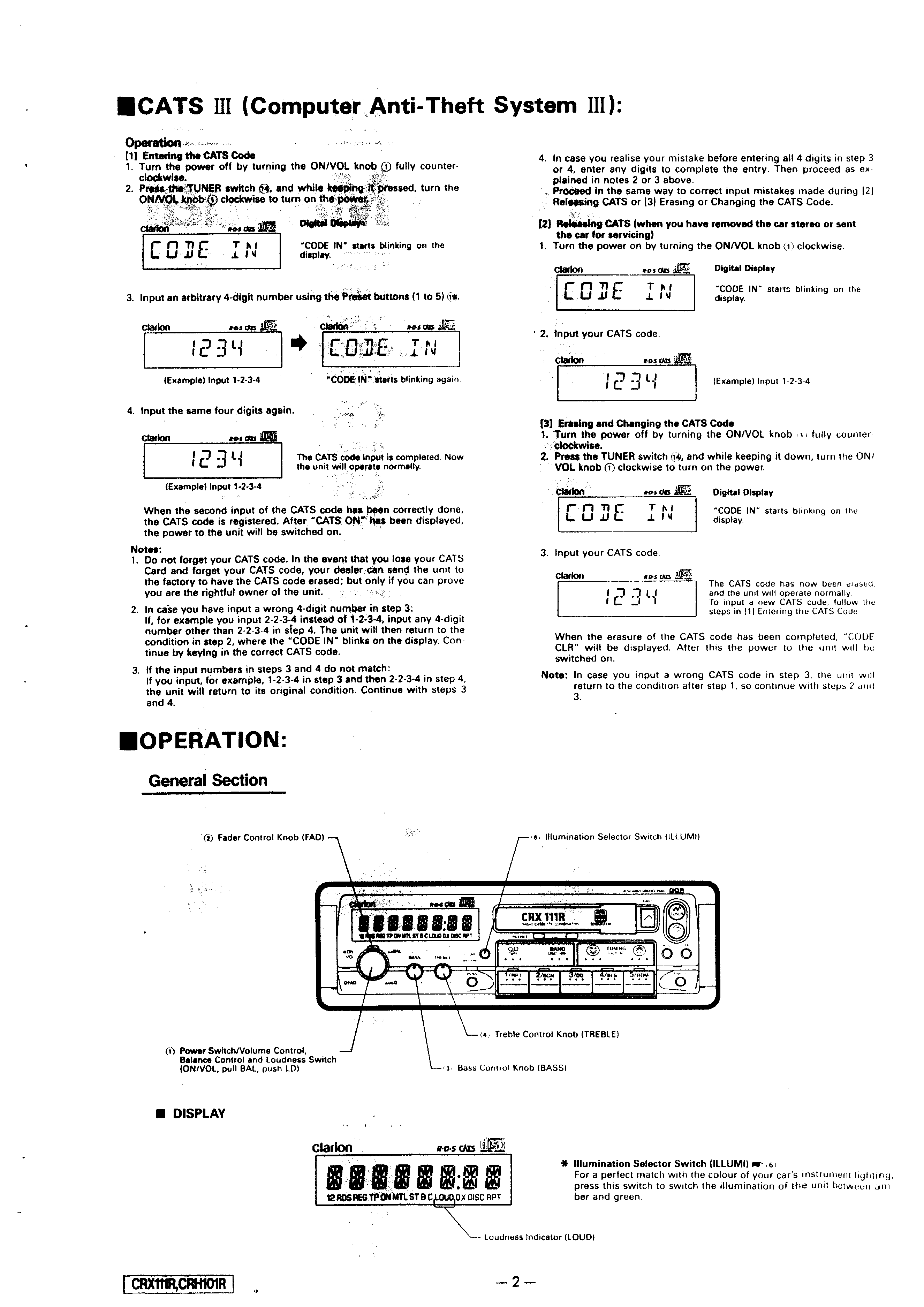 Clarion Service Manual für PE 828 A  Copy 