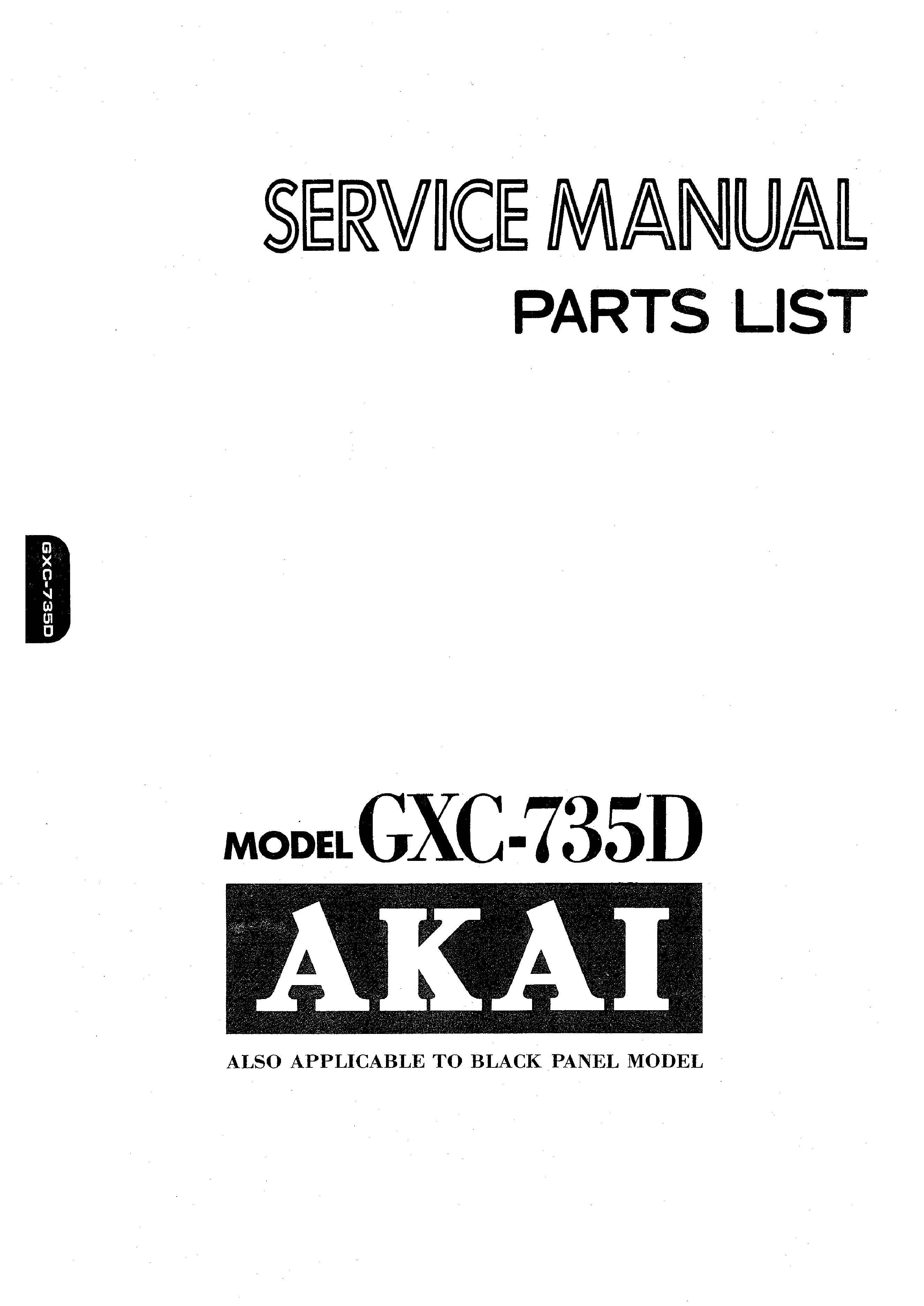735 D  Copy Akai  Bedienungsanleitung user manual owners manual  für GXC 