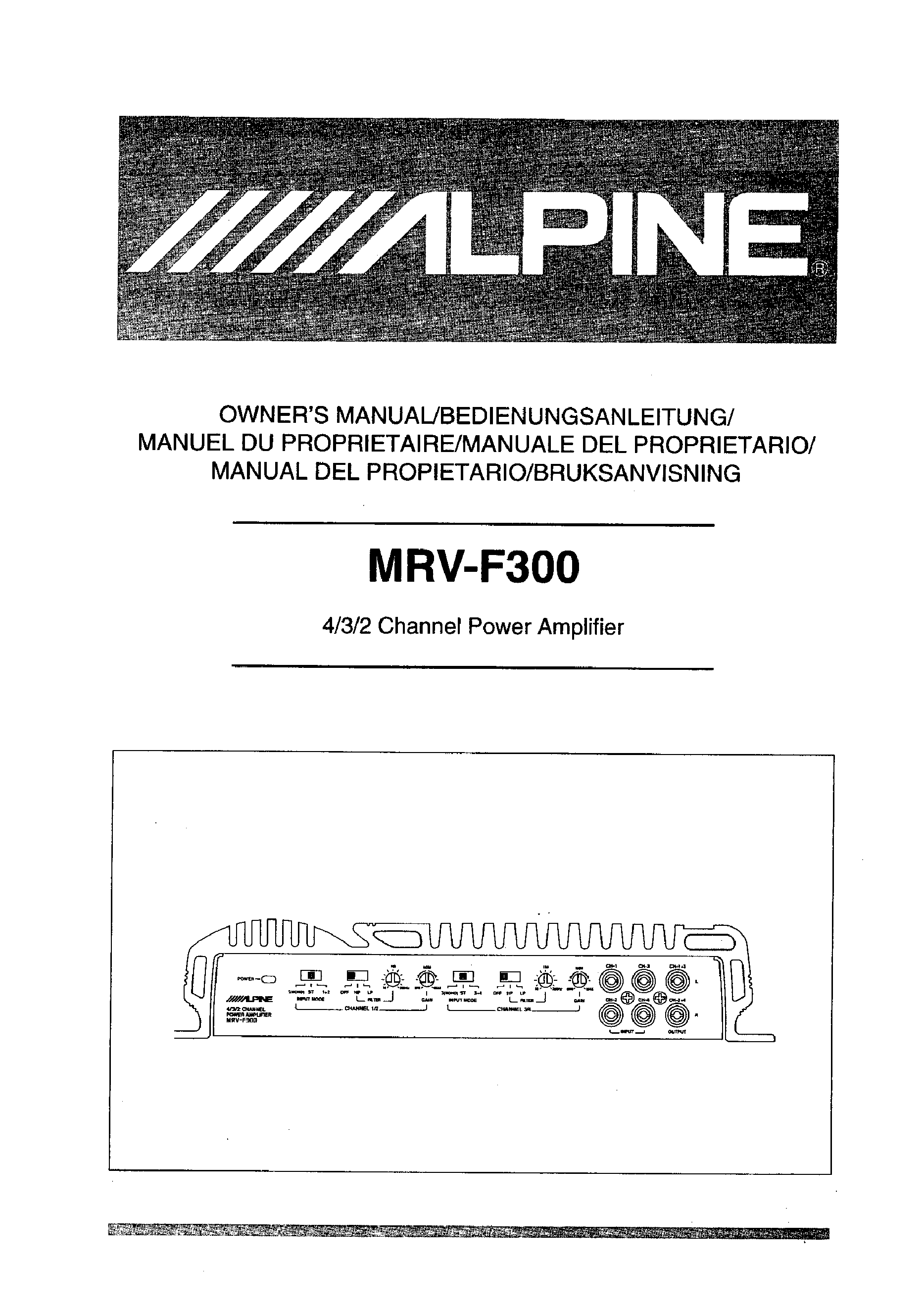 Alpine Mrv F300 Owner S Manual Immediate Download
