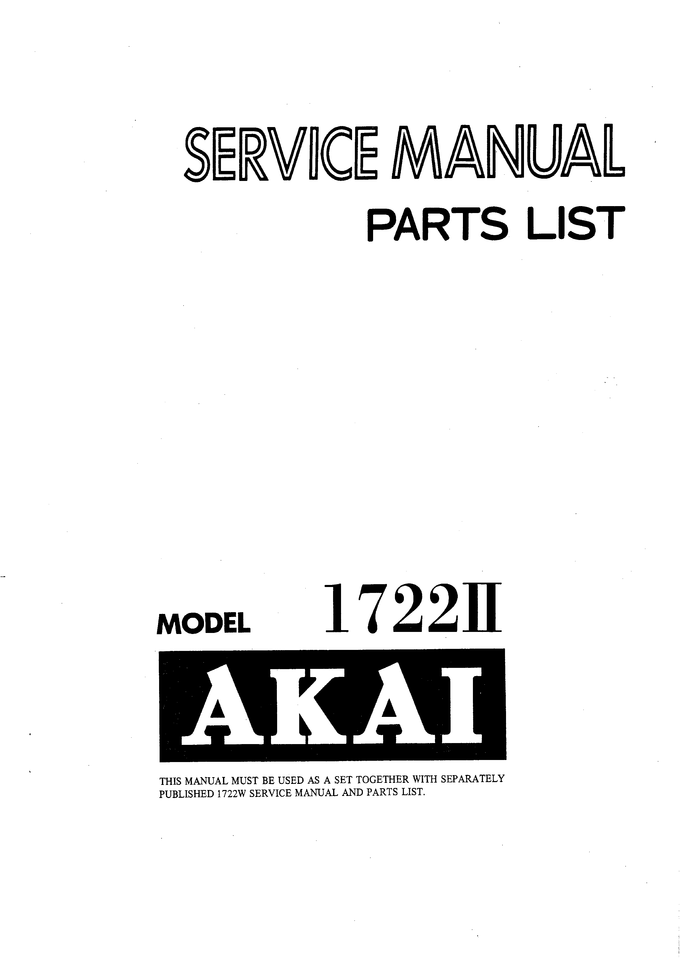 Akai  Bedienungsanleitung user manual owners manual  für 1722 W/L  Copy 