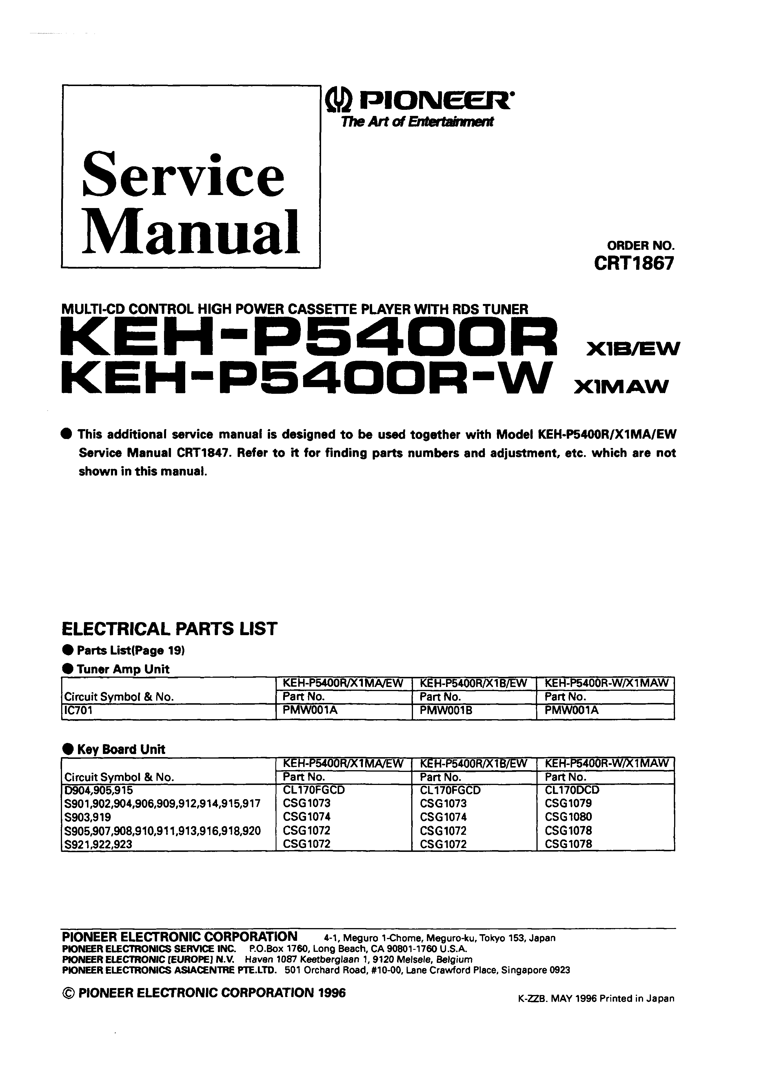 Pioneer Model 1074 Manual