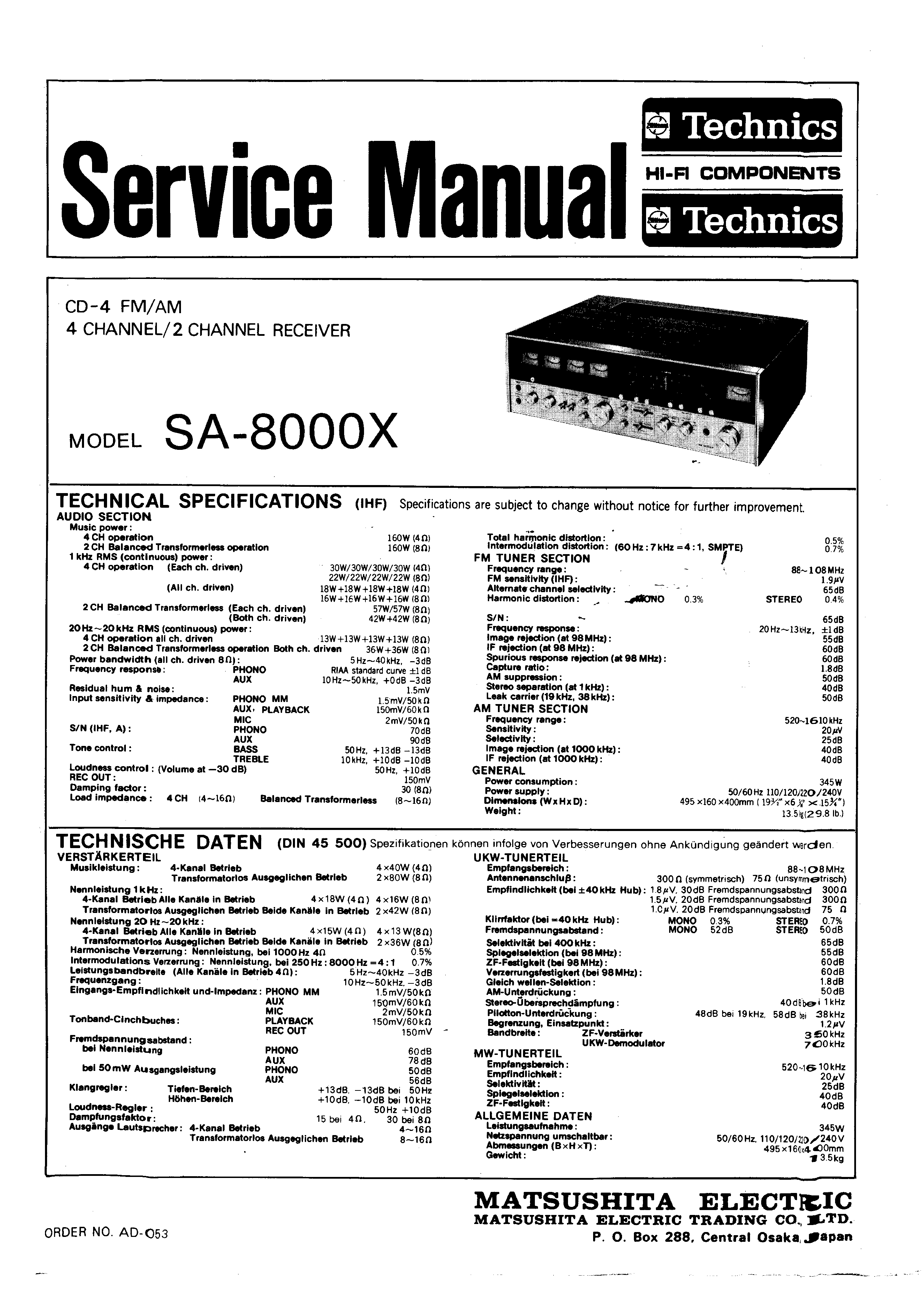 Technics Sa-8000x