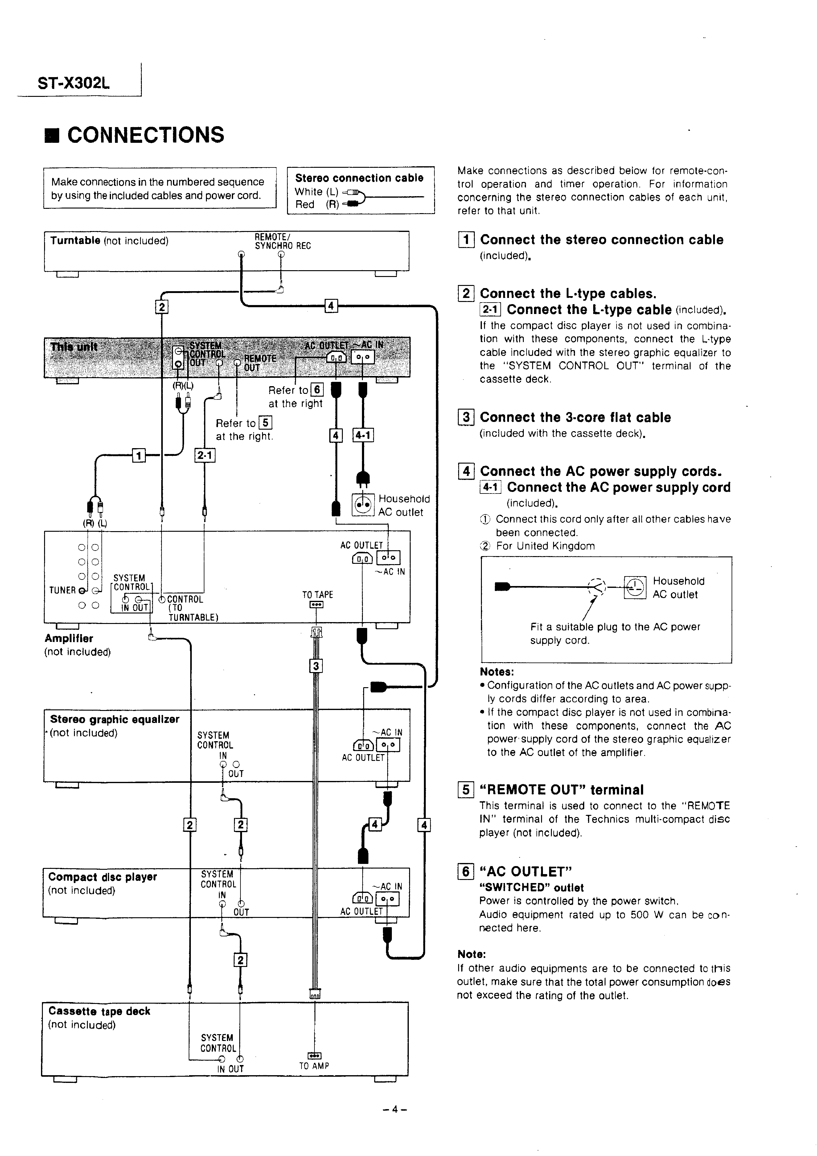 Technics St-x302l Instruction Manual