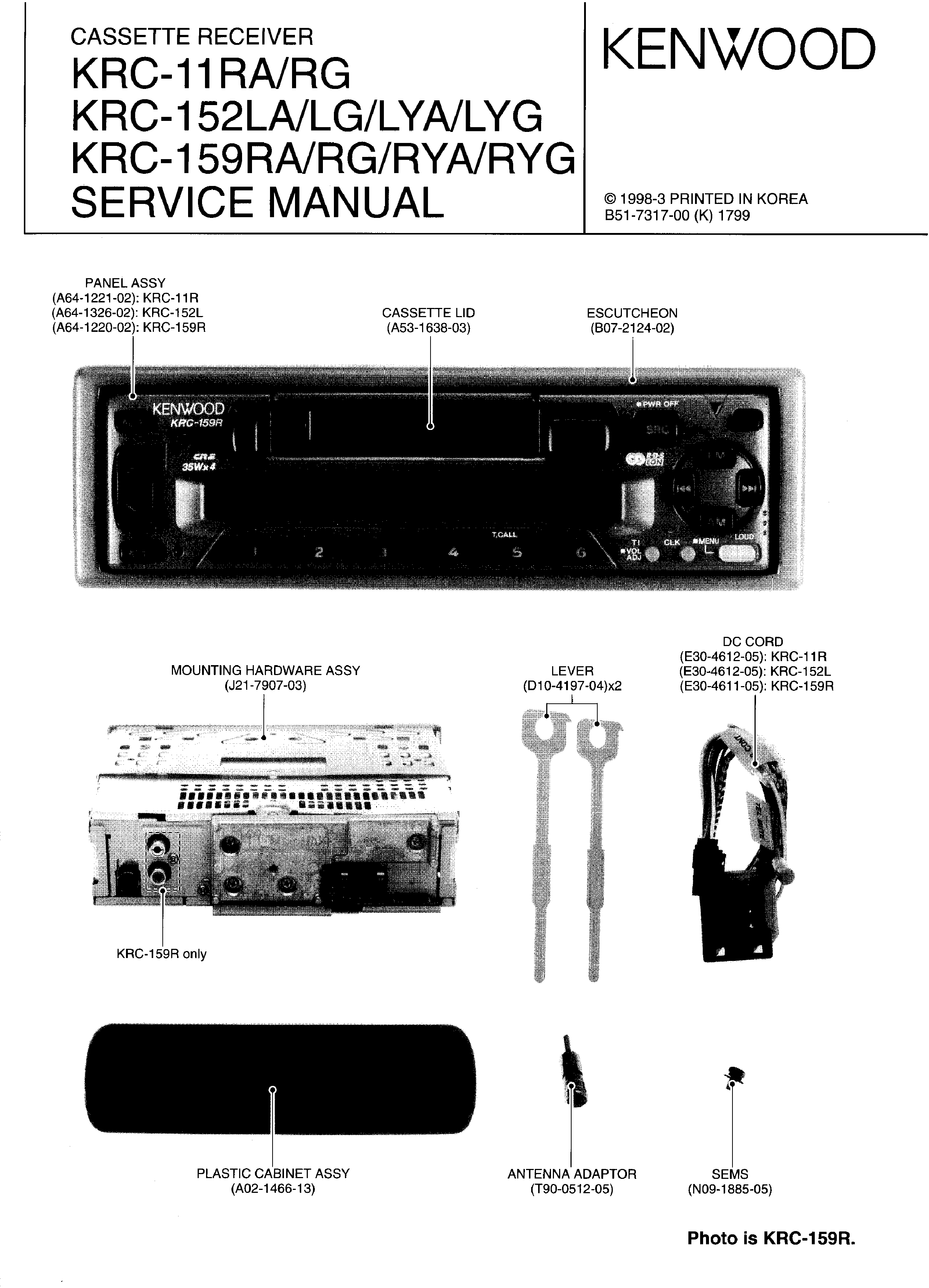 KENWOOD KRC 956R free pdf manual