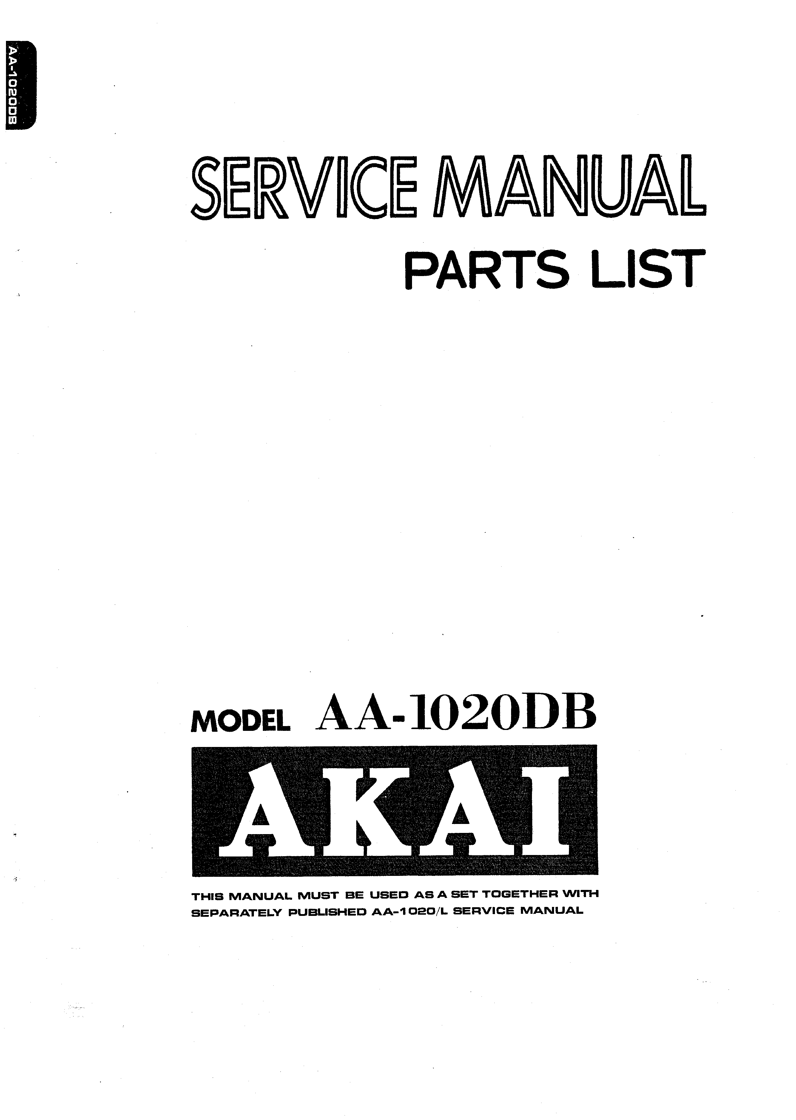 AKAI AA-1020L INSTRUCTIONS DE SERVICE BOOK INC SCHEMAS FRANCAIS AMPLI-TUNER 