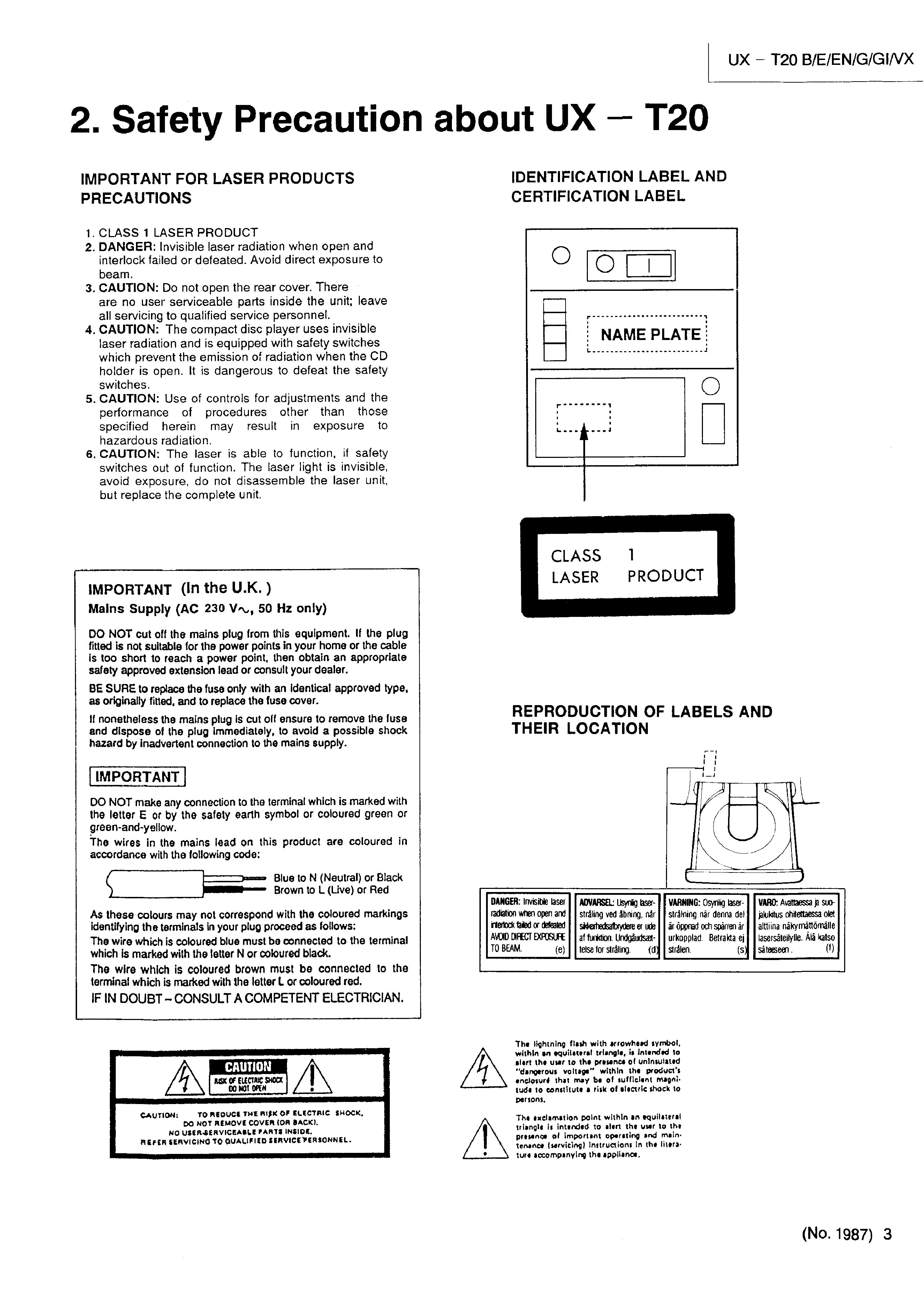 JVC UX-T20 Stereo  Service Manual *Original* 