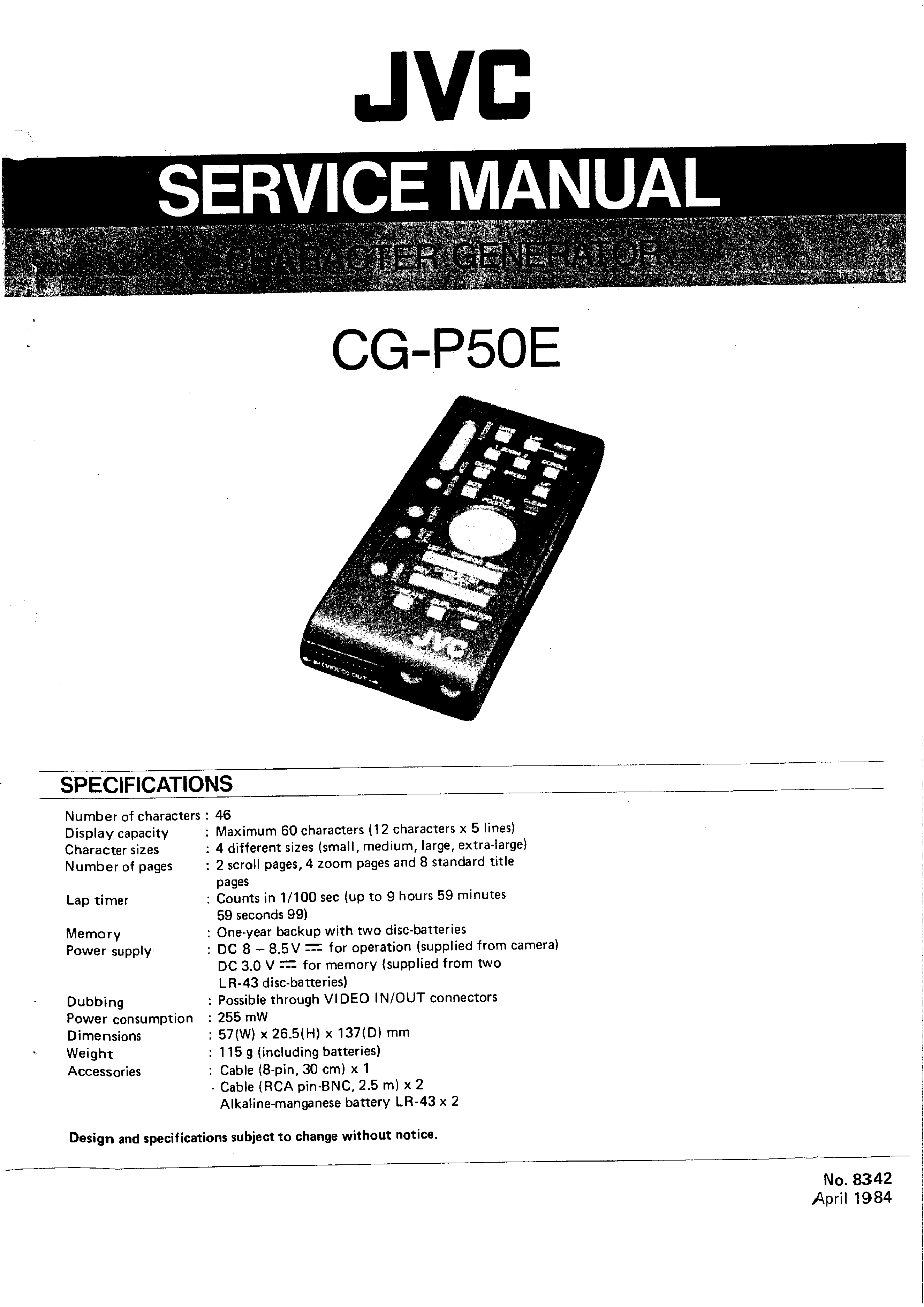 to understand Loudspeaker Commerce JVC CG-P50E - Service Manual Immediate Download
