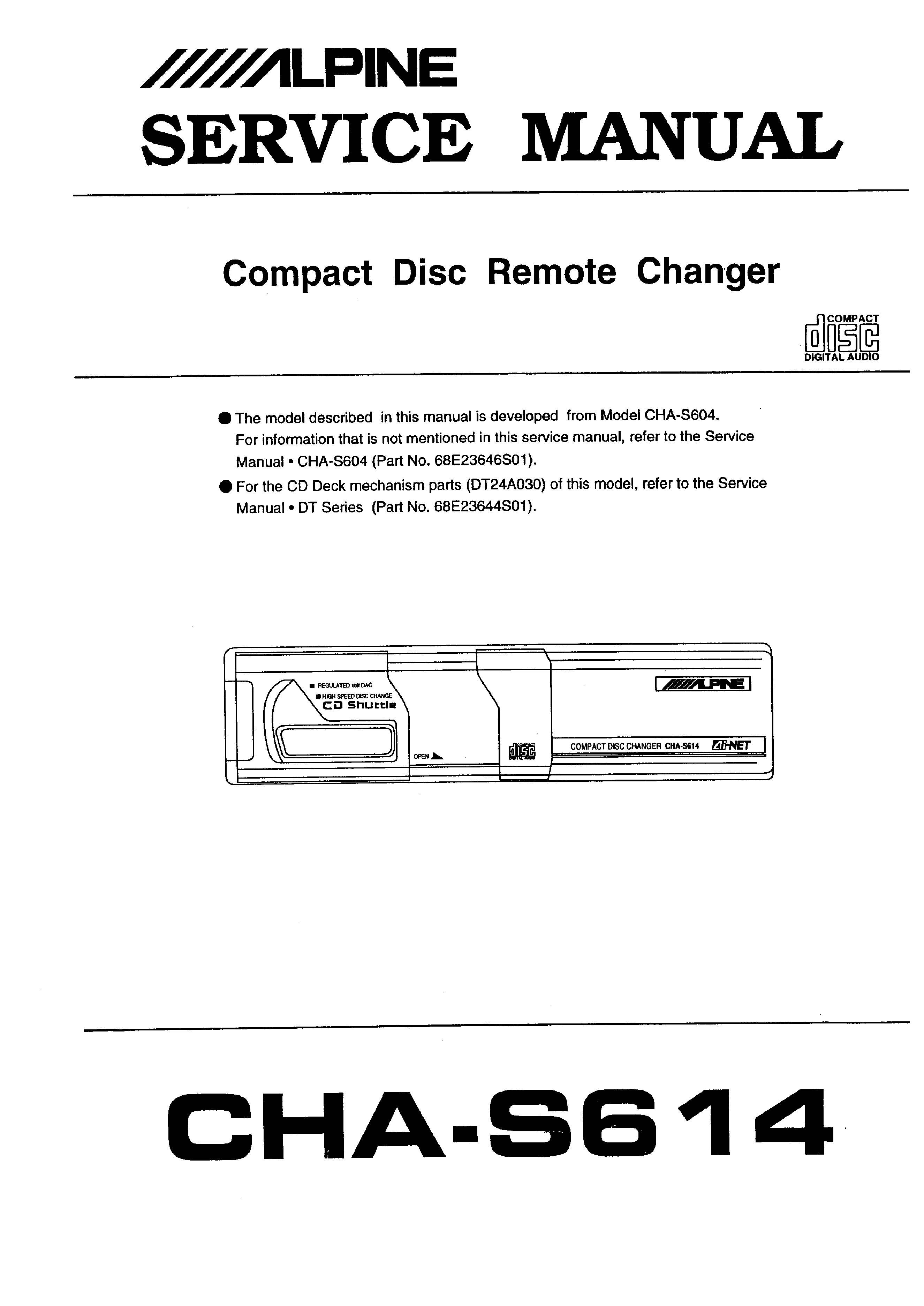 Alpine Cha-s604 Manual