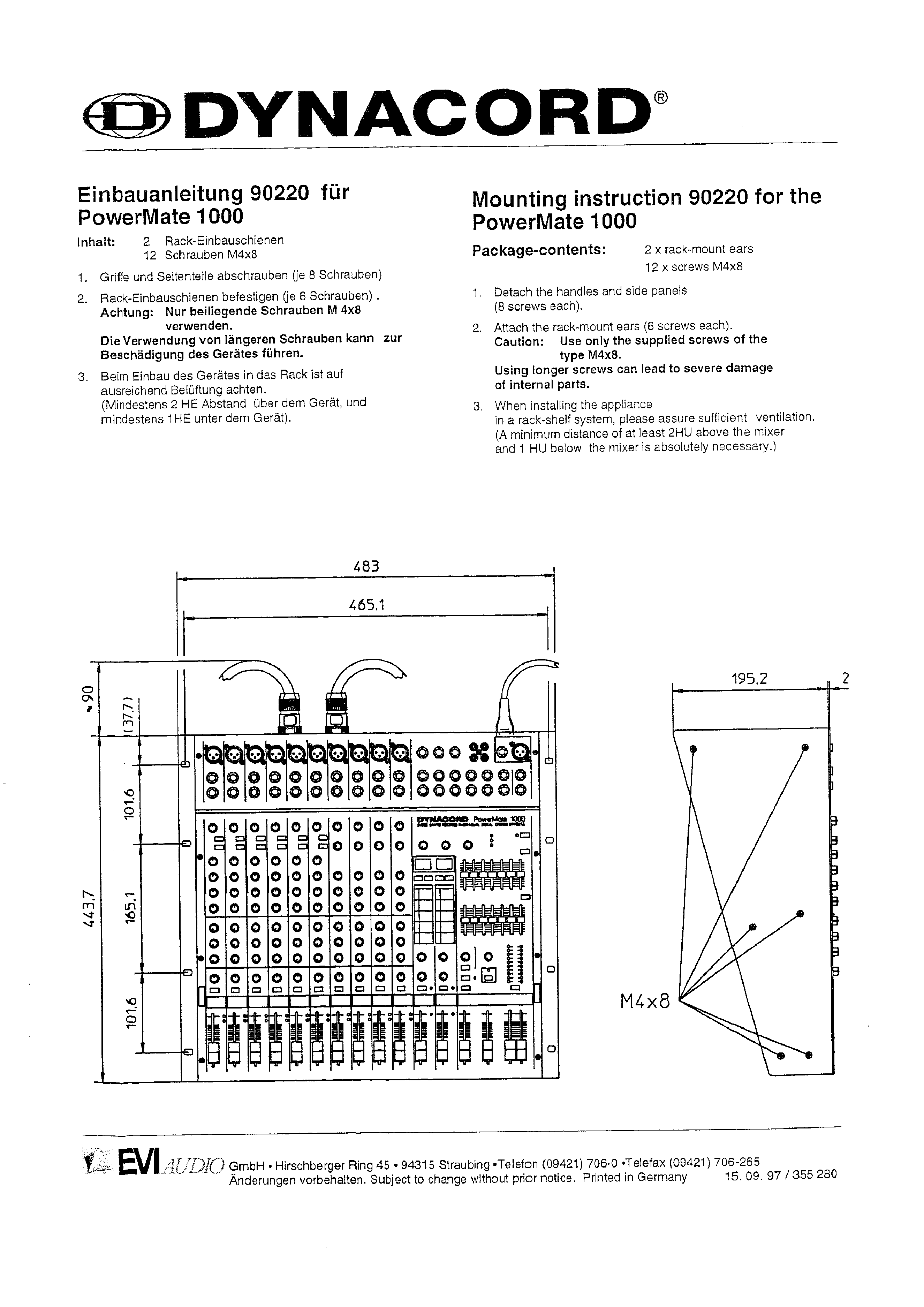 Dynacord powermate 1000 mkii manual dexterity