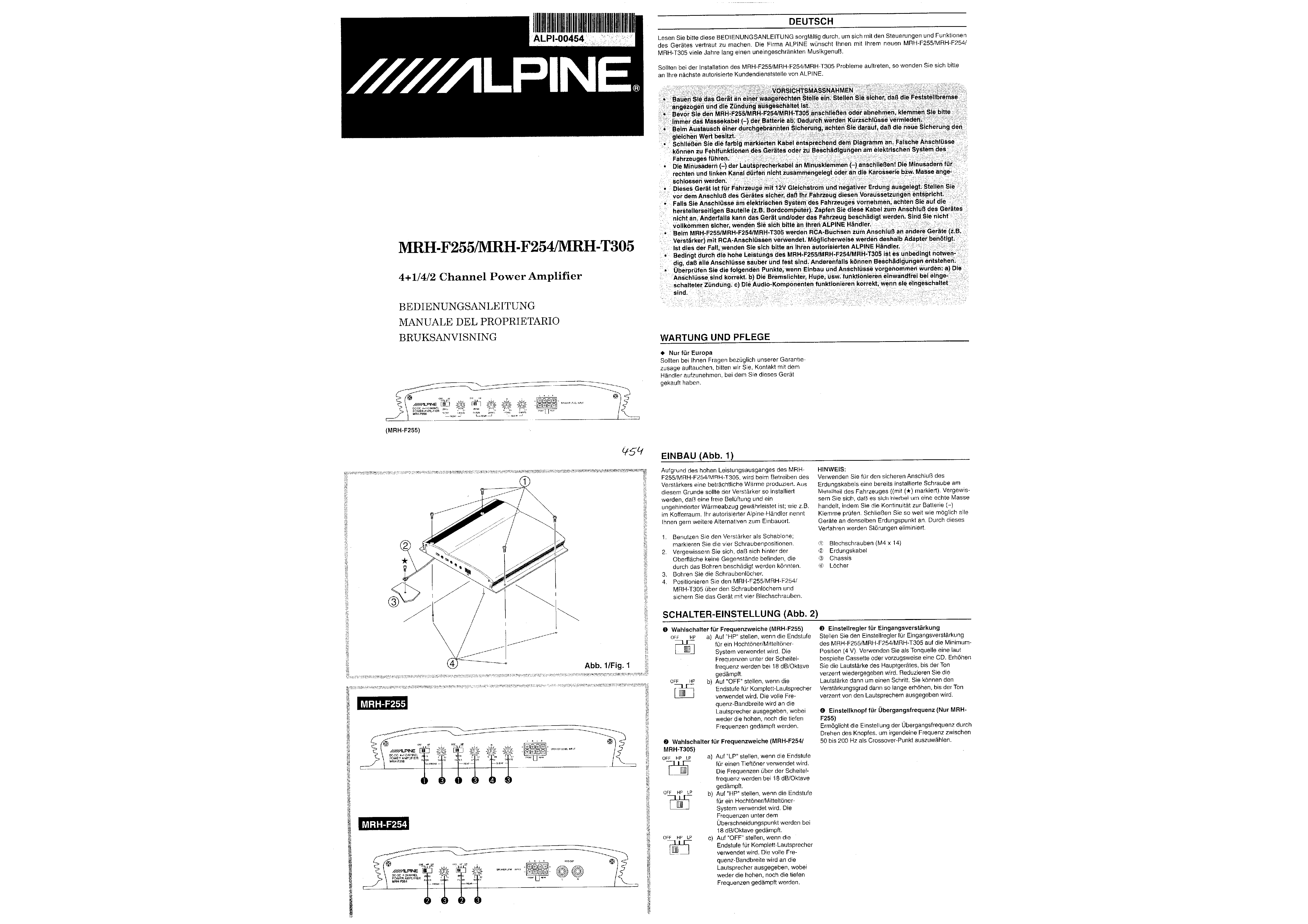 Alpine Mrh F254 Owner S Manual Immediate Download