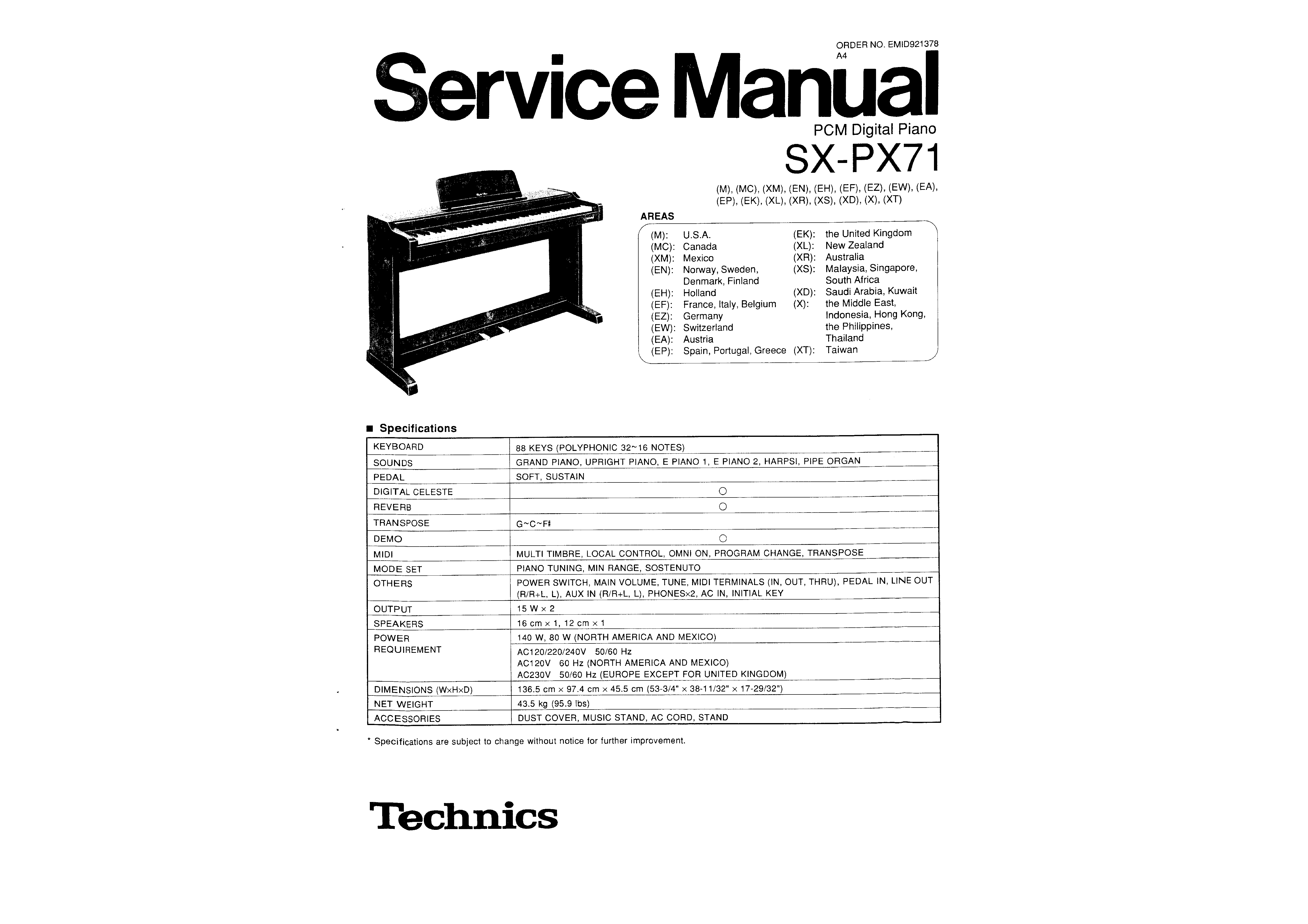 Technics sx-px manual