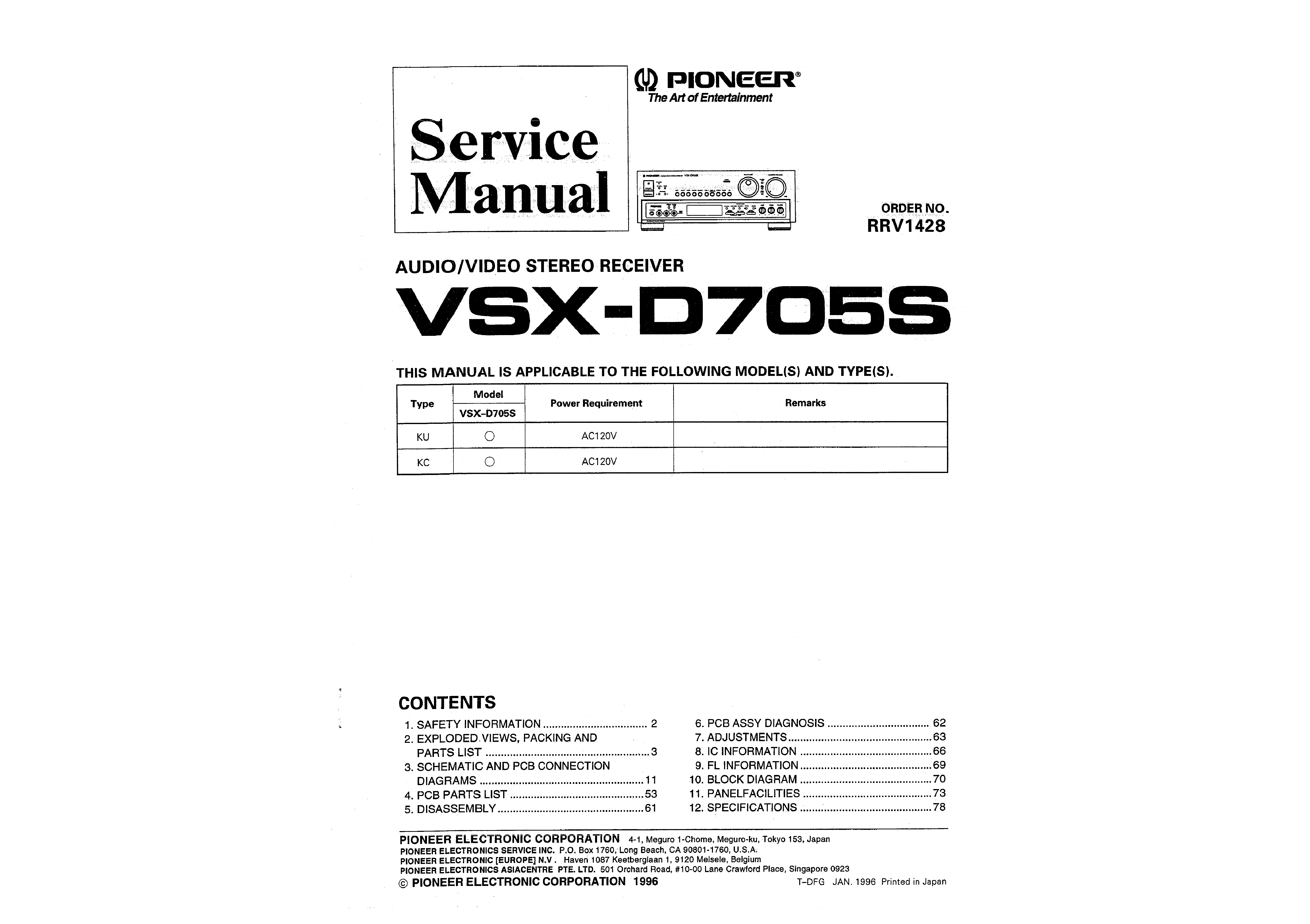 pioneer vsx-820 manual
