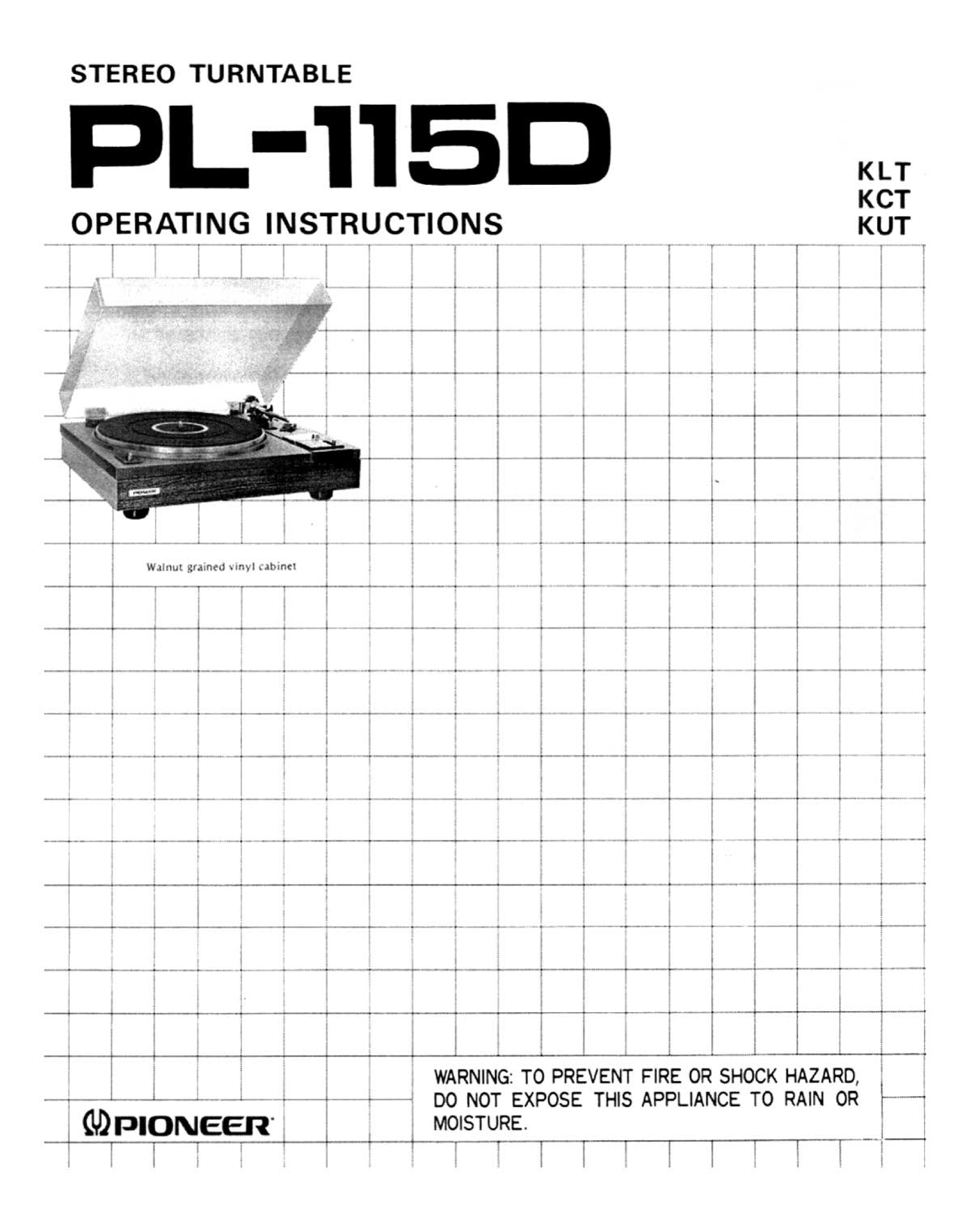 PIONEER PL-115D - Owner's Manual Immediate Download