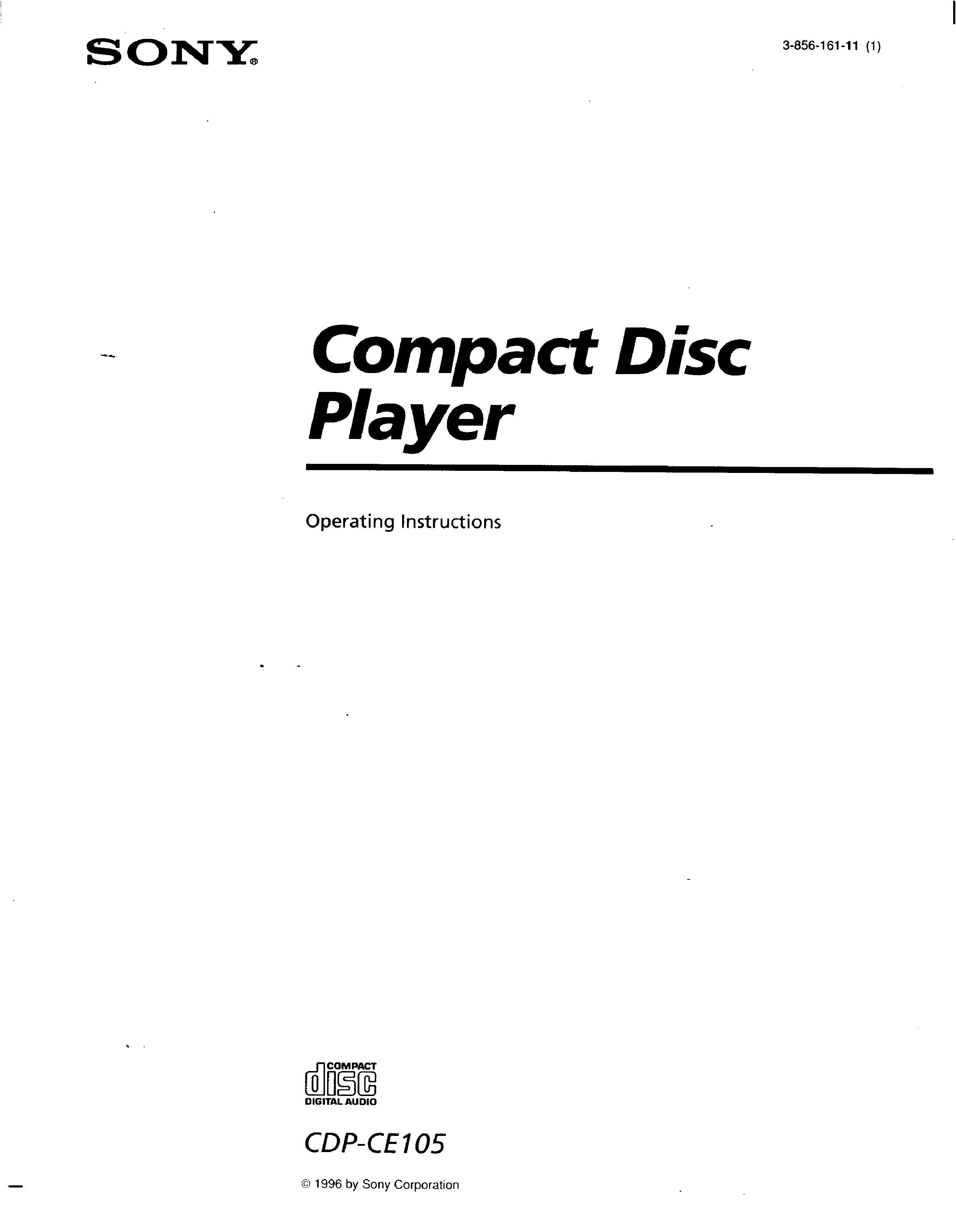 SONY CDP-CE105 - Owner's Manual Immediate Download