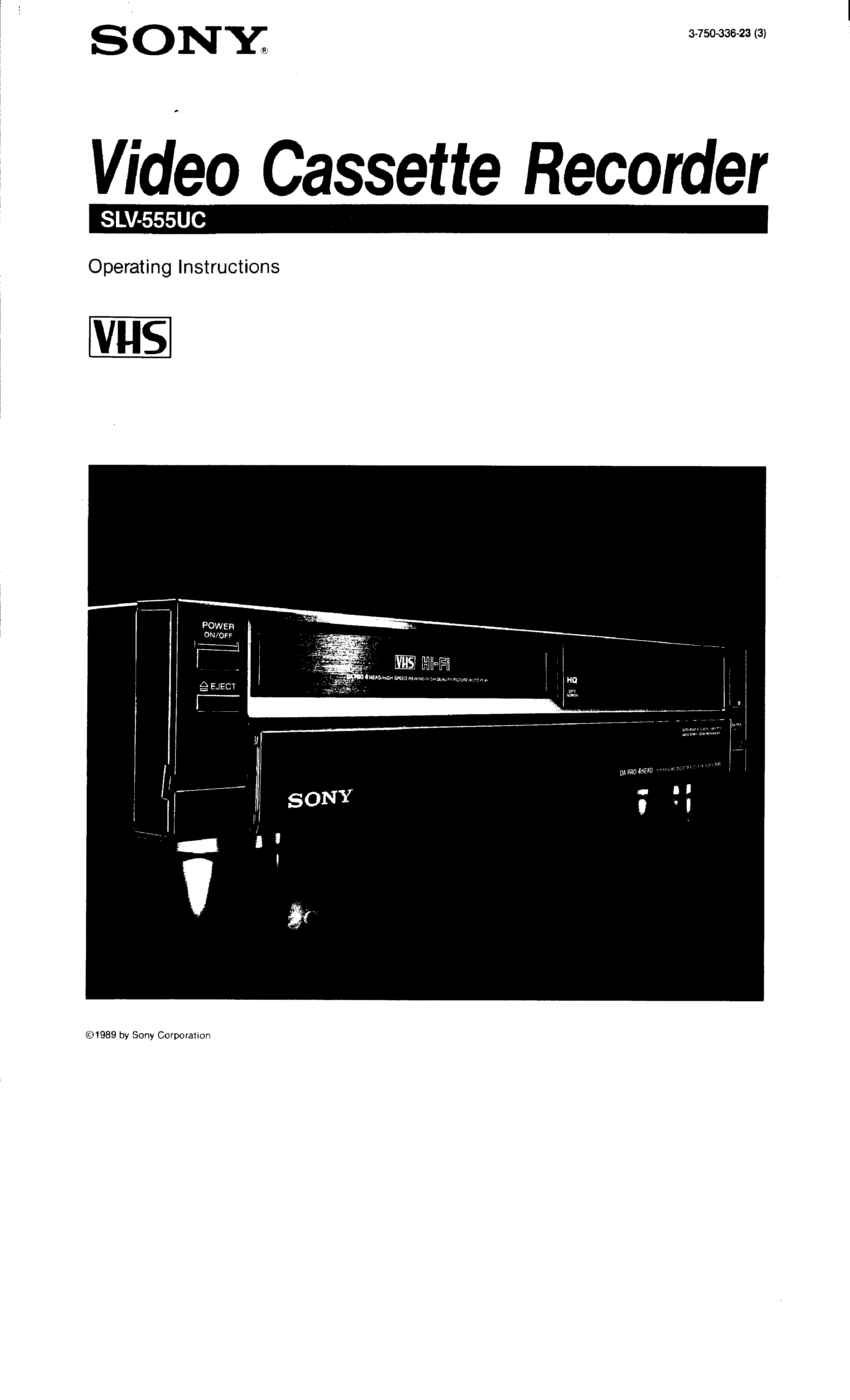 SONY SLV555UC - Owner's Manual Immediate Download