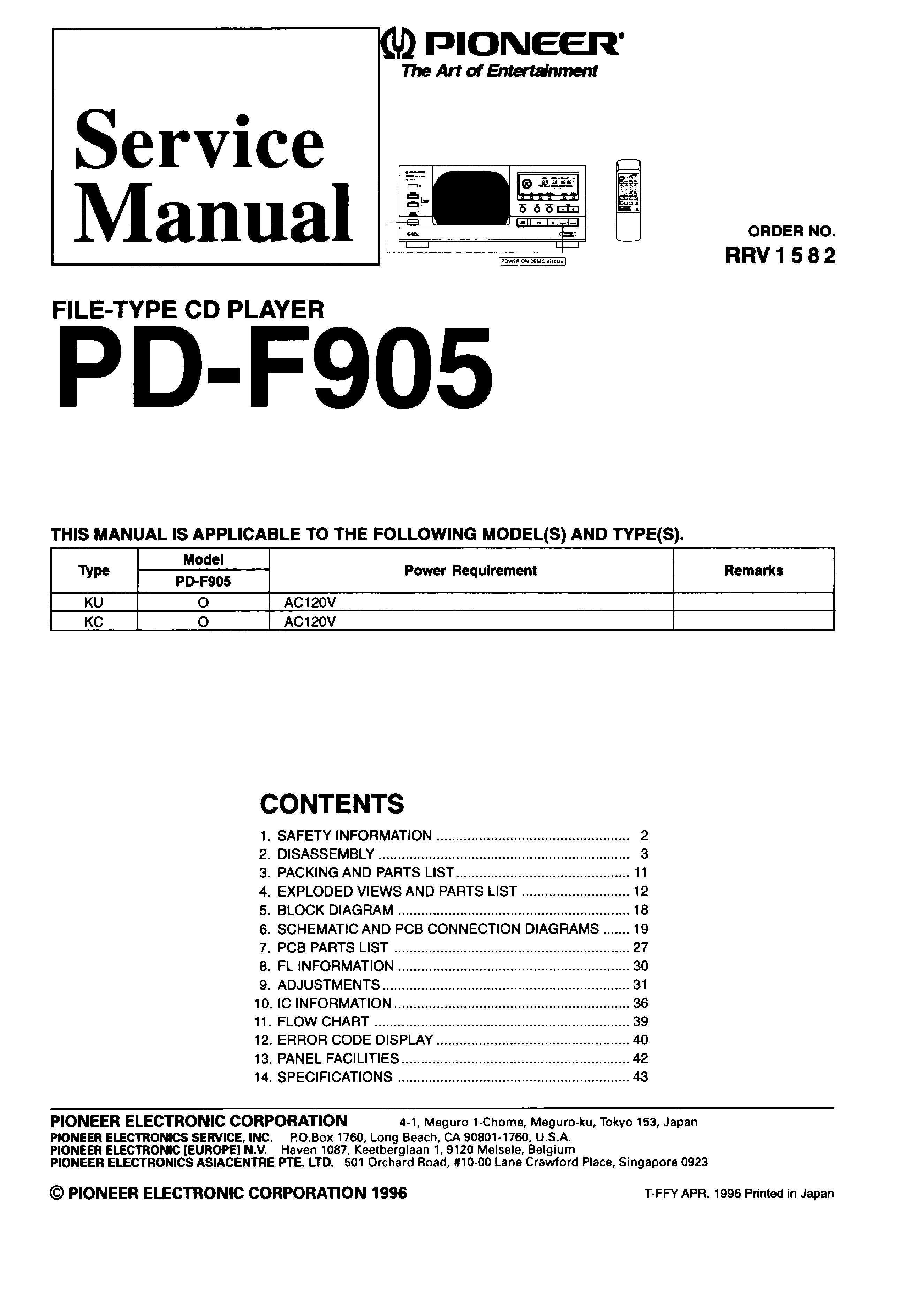 PIONEER CT-40 SERVICE MANUAL Pdf Download | ManualsLib