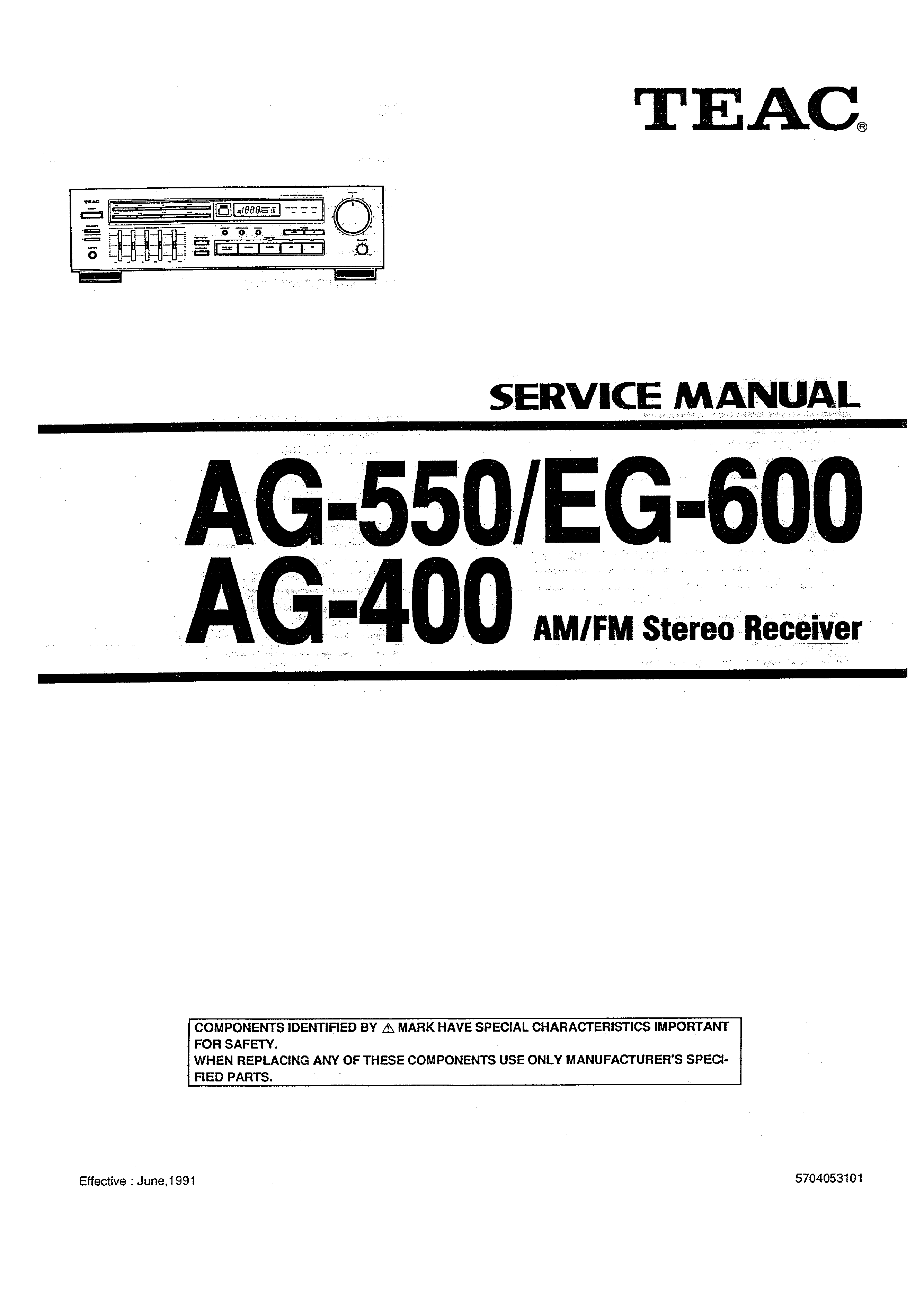 TEAC AG-550 - Service Manual Immediate Download