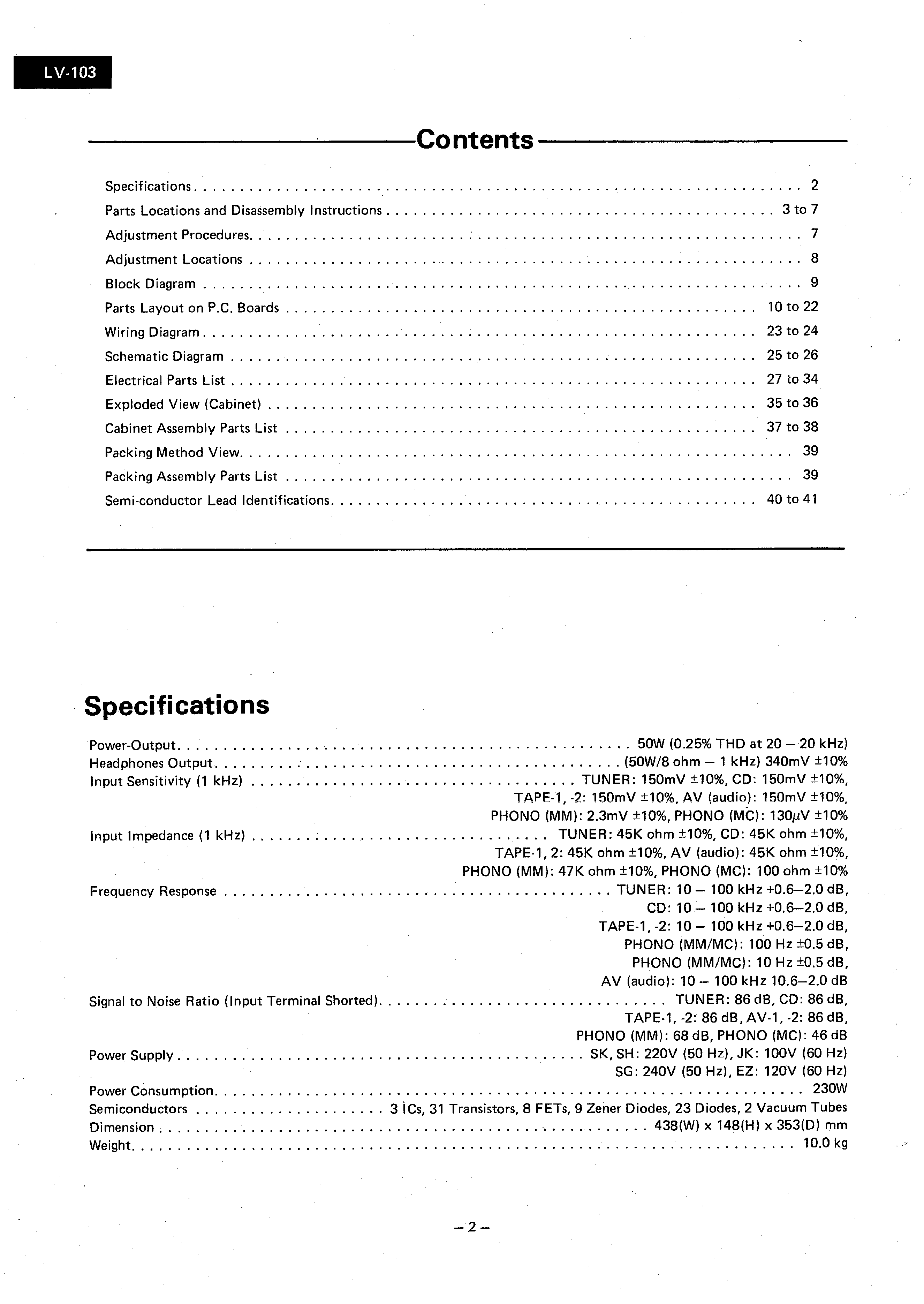 LUXMAN LV-103 - Service Manual Immediate Download