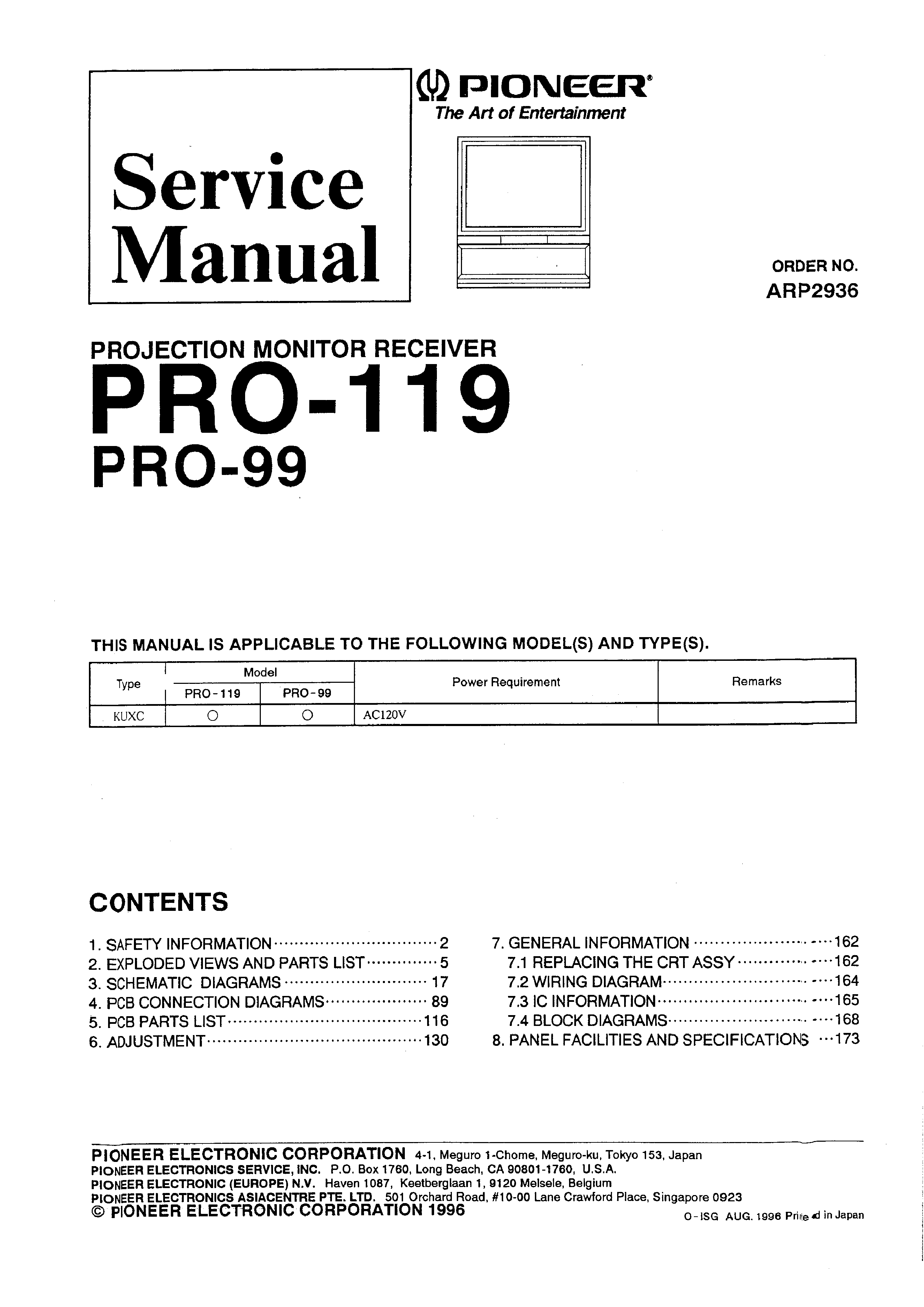 PIONEER XRP670F - Service Manual Immediate Download