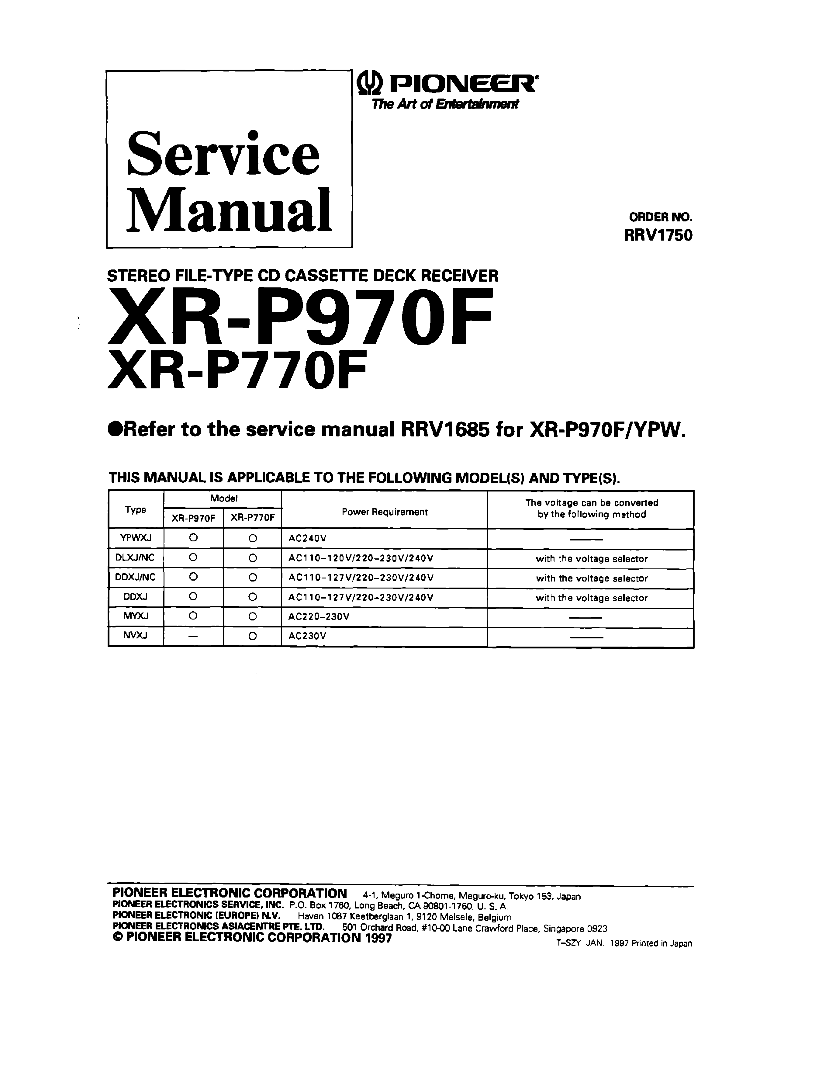 PIONEER XCIS21T II - Service Manual Immediate Download