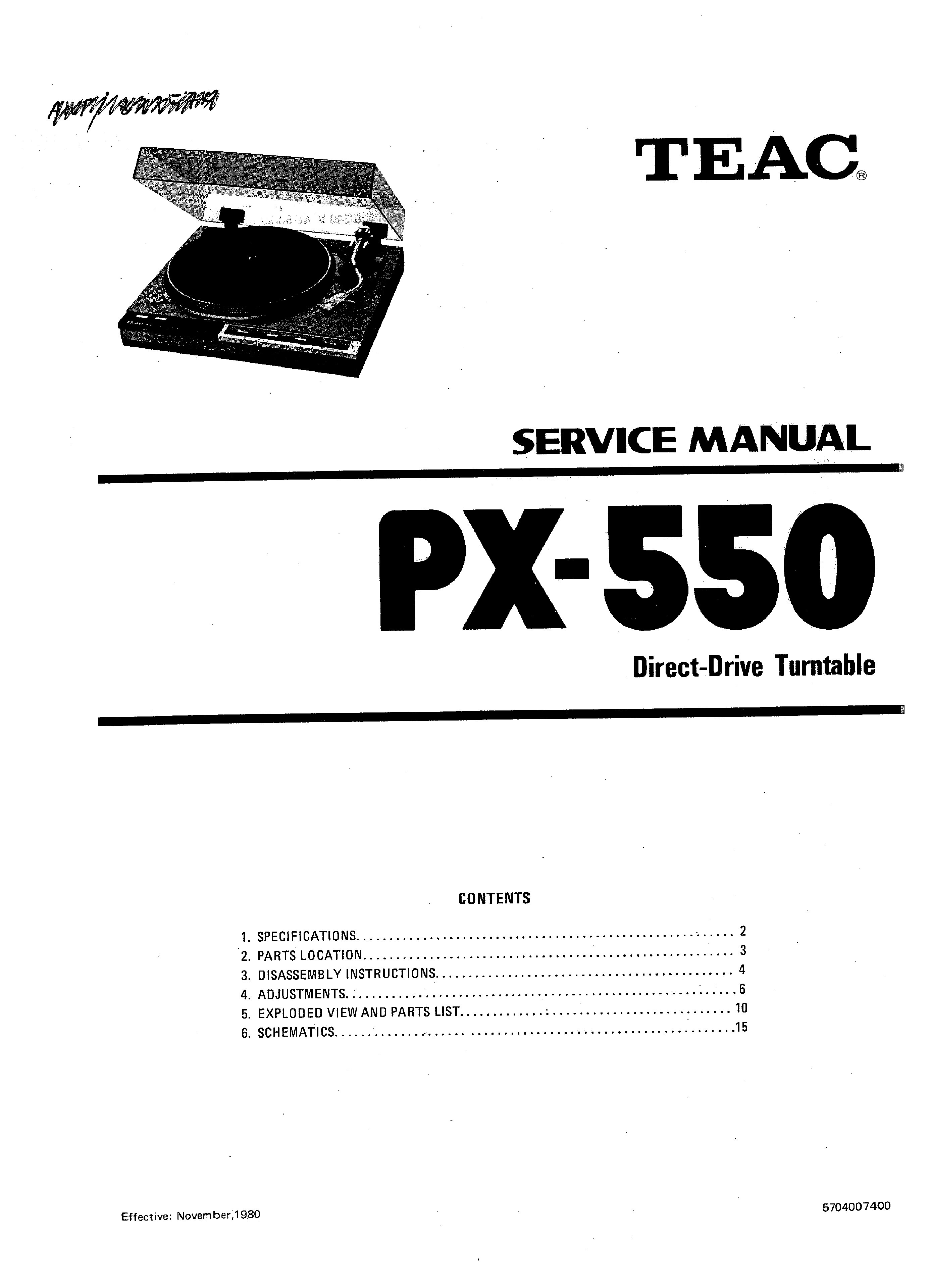 TEAC PX-550 - Service Manual Immediate Download