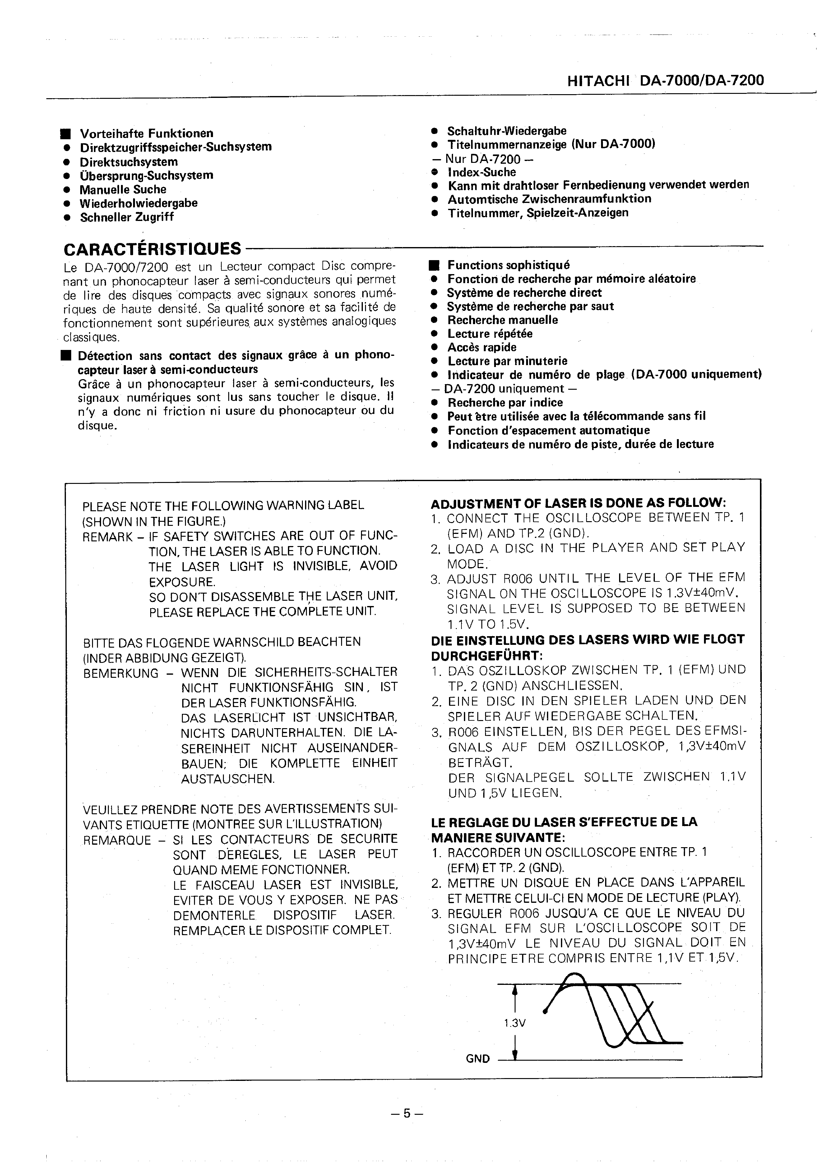 Courroie Carrée Pour Lecteur CD Hitachi DA-7000 - Produit Européen, Taille Exacte, Polie, Longue Durée