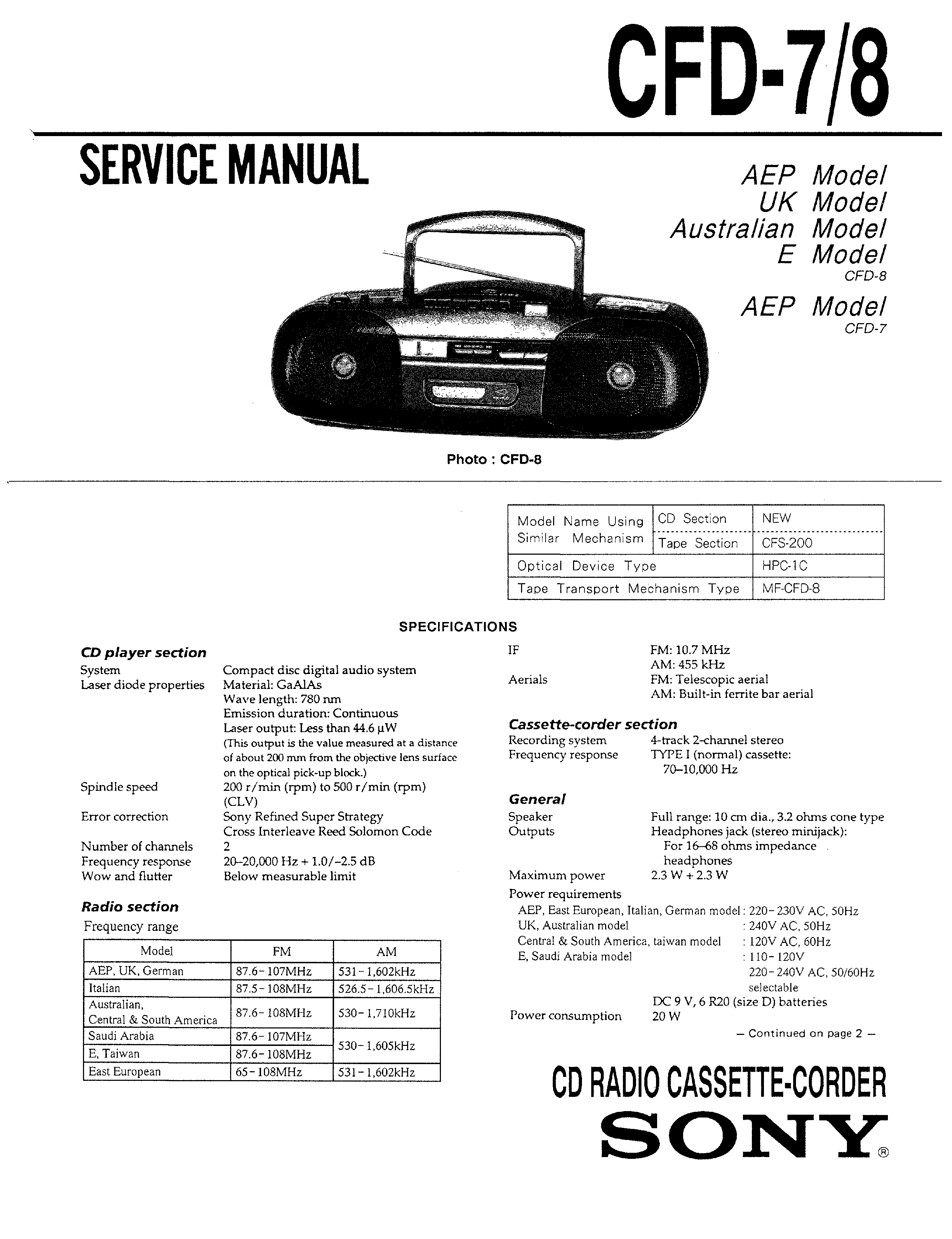 Sony Ps-Lx520 Service Manual