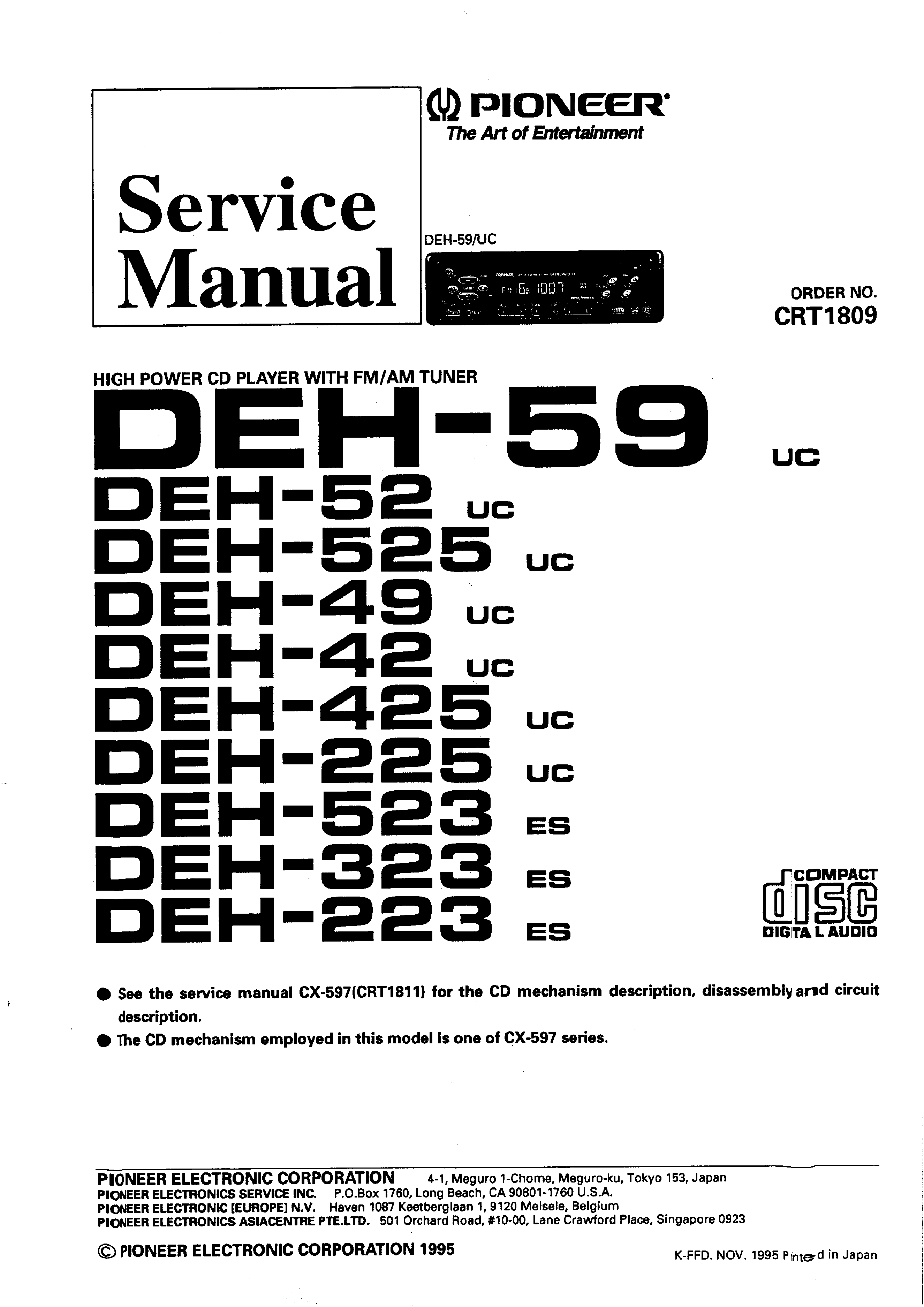 Manual Download Pioneer Deh-1300